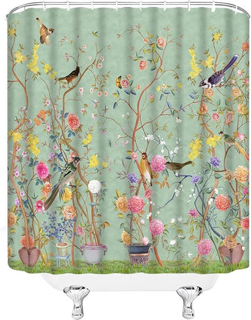 Shower curtain - Waterproof - bath curtain - bathroom curtain - Printed shower curtain - Polyester - 150*180cm - green