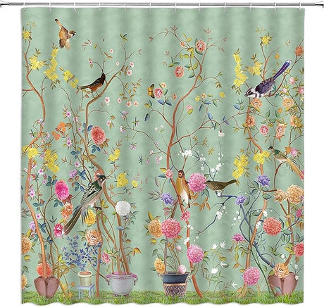 Shower curtain - Waterproof - bath curtain - bathroom curtain - Printed shower curtain - Polyester - 150*180cm - green