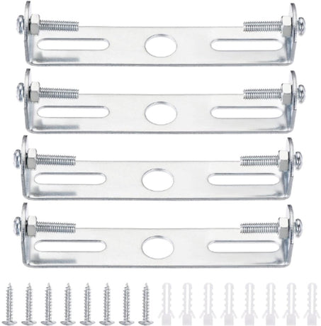 4 pieces - 90mm - Ceiling plate - Bracket - Lighting bracket - Ceiling holder - Hanging lamp bracket - for wall or ceiling - Lamp mounting brackets - with screws - iron - silver