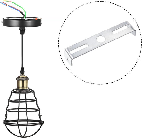 4 pieces - 90mm - Ceiling plate - Bracket - Lighting bracket - Ceiling holder - Hanging lamp bracket - for wall or ceiling - Lamp mounting brackets - with screws - iron - silver