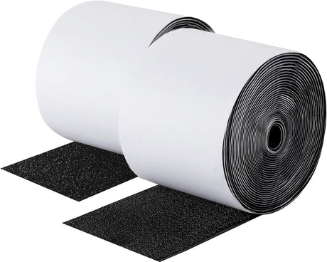Self-adhesive hook and loop tape 5 meters - hook and loop tape - Black - Strong double-sided self-adhesive tapes - Black - 5m*10cm - Grip tape - Hook and loop tape