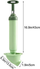 Toilet Drain Unblocker - Pump Unblocker WC - Plastic - Rubber - Stainless Steel - Drain - Unblocker - Sink Unblocker - Sink Unblocker - Toilet Unblocker Pump - Drain Spring - Plunger - Green