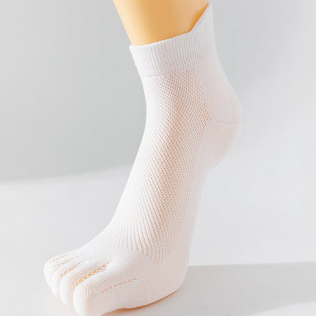 Pairs - Toe Socks - Yoga Socks - Runner Toe Socks - Black, White - Socks - Men's Socks - Size 41-44 - Solid Color