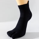 Pairs - Toe Socks - Yoga Socks - Runner Toe Socks - Black, White - Socks - Men's Socks - Size 41-44 - Solid Color