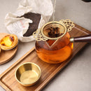 2 pieces - Tea strainer - Tea strainer - With handle and drip plate - gold - Tea filter for loose tea - Tea infuser - Stainless steel tea filter - 11.2*6.5*2.5cm