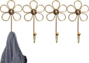 4 pieces - Hanging hooks - iron - imitation gold - 16*8.5 cm - Coat hooks - Key hooks - Wall hooks - Kitchen hooks - Towel hooks - Hooks - Hooks - Hanging hooks - Hooks for keys - Elegant - Hanging hook - flowers - Coat hook - Clothes hook