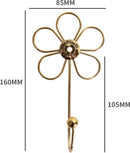 4 pieces - Hanging hooks - iron - imitation gold - 16*8.5 cm - Coat hooks - Key hooks - Wall hooks - Kitchen hooks - Towel hooks - Hooks - Hooks - Hanging hooks - Hooks for keys - Elegant - Hanging hook - flowers - Coat hook - Clothes hook