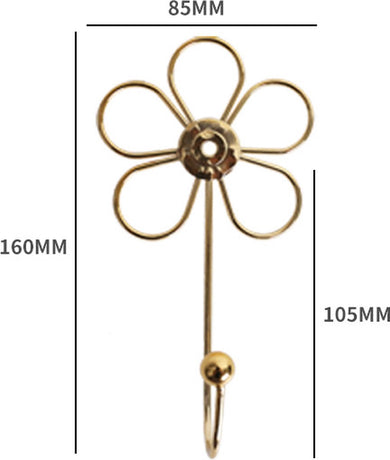 4 pieces - Hanging hooks - iron - imitation gold - 16*8.5 cm - Coat hooks - Key hooks - Wall hooks - Kitchen hooks - Towel hooks - Hooks - Hooks - Hanging hooks - Hooks for keys - Elegant - Hanging hook - flowers - Coat hook - Clothes hook