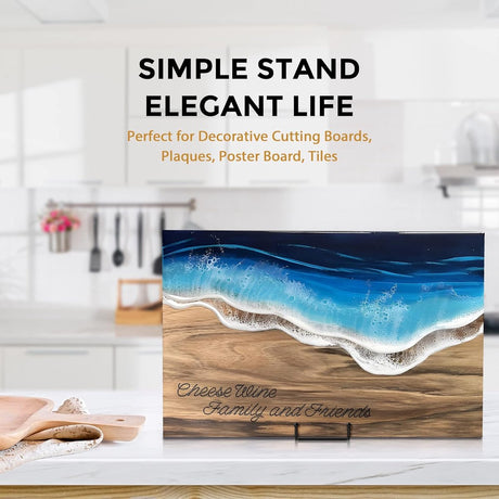 Plate stand - Photo frame stand - 18.5x10.5 cm (10 inch) - Holder - Decorative plates - Black - Display - Books - Hanger - Rack - Kitchen cabinet