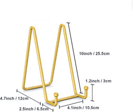 Plate stand - Photo frame stand - 18.5x10.5 cm (10 inch) - Holder - Decorative plates - Black - Display - Books - Hanger - Rack - Kitchen cabinet