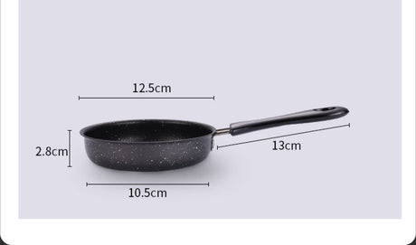 Frying pan - Ø 12cm - Skillet - iron - black - even conduction - Non-stick - Ergonomic handle - for various heat sources