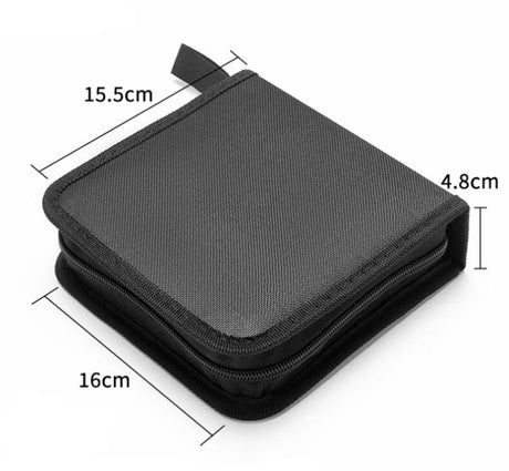 CD Case Storage Folder - DVD Case - Oxford Cloth - With Zipper - CD Bag - CD (Rom)/DVD Storage Case - CD/DVD Case Folder - CD/DVD Storage System - Suitable for 40 CDs or DVDs - 16*15.5*4.8cm - Red