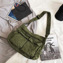 Canvas Shoulder Bag - Unisex Shoulder Bag - Shoulder Bag - Messenger Bag - Vintage - Green - 34*15*40cm - Canvas