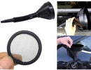Car oil funnel - With flexible spout and filter - Ø 142 mm - 39 cm - Black - Plastic - Flexible hose - Filling up oil / petrol