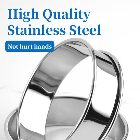Dessert tin set - 6 pieces - stainless steel - diameter 10 cm - Cake rings - Sparkling - Round dessert ring