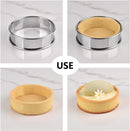 Dessert tin set - 6 pieces - stainless steel - diameter 10 cm - Cake rings - Sparkling - Round dessert ring