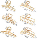 Hair Clips - 5 Pieces - Women - Hair Accessories - Hair Clip - Gold - Hairpins - Clips - Metal - Butterfly, Square and Curved - Hair Claw