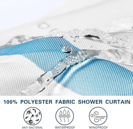 Shower curtain - 180 x 200 cm - romantic stripes - polyester - color - with hooks - Anti-mold - Waterproof - Bathroom decoration