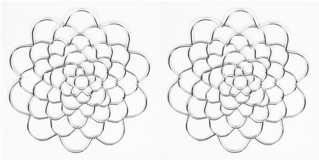 Flower Arrangement Holder Set - 2 Pieces - Flower Stand - Stainless Steel - Metal Wire Flower Arranger - Reusable - Flower Arranging Tool - Flower Grid Organizer - Suitable for Vases, Flower Stems and Bouquets - 15cm - Silver
