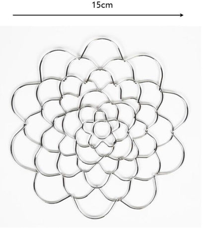 Flower Arrangement Holder Set - 2 Pieces - Flower Stand - Stainless Steel - Metal Wire Flower Arranger - Reusable - Flower Arranging Tool - Flower Grid Organizer - Suitable for Vases, Flower Stems and Bouquets - 15cm - Silver
