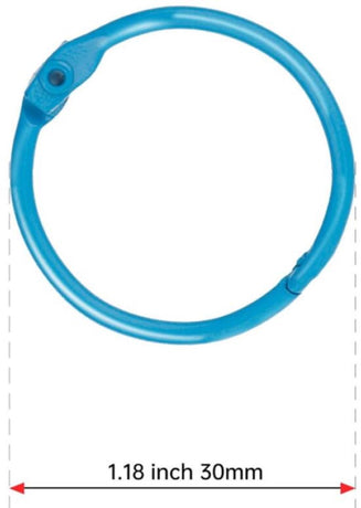 Ring binders - 60 pieces - Click rings - Metal - Keychain - DIY Keychain - Binding ring - Flashcard rings - Colorful metal book rings - Curtain rings - Suitable for organizing and binding loose cards and photo albums - 30mm - 10 colors