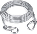 Dog leash cable - 5mm * 3m - stainless steel - silver - dog chains - with double fastening stainless steel buckle - camping accessories - dog game ground stake - heavy-duty dog chain - exhaust leash for animals