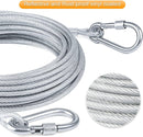 Dog leash cable - 5mm * 3m - stainless steel - silver - dog chains - with double fastening stainless steel buckle - camping accessories - dog game ground stake - heavy-duty dog chain - exhaust leash for animals