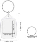 Empty Photo Frame Key Hangers - 37 Pieces - 3.4 x 5.4cm - Transparent Clear Acrylic Key Hangers for Double-Sided Photos - Small Picture Frames for Family, Friends & Hobbies