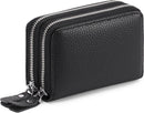 Wallet - RFID Credit Card Holder - Card Holder - Card Holder - 10 Cards with Zipper - Leather - Black - RFID Protection - Gift - 10*8.5*4cm