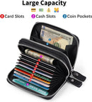 Wallet - RFID Credit Card Holder - Card Holder - Card Holder - 10 Cards with Zipper - Leather - Black - RFID Protection - Gift - 10*8.5*4cm