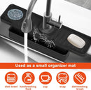 Silicone tap mat with sponge holder - tap drain mat - sink organizer - drain mat - BLACK - For kitchen, bathroom, countertop, worktop - 40 cm
