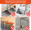 Silicone tap mat with sponge holder - tap drain mat - sink organizer - drain mat - BLACK - For kitchen, bathroom, countertop, worktop - 40 cm