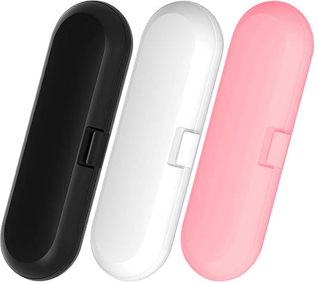 Travel Case Electric Toothbrush - 3 Pieces - Toothbrush Case - Universal - Storage Box - Toothbrush Case - Toothbrush Holder - Storage - Take Along - Pink/White/Black - 22.5*7*4 cm