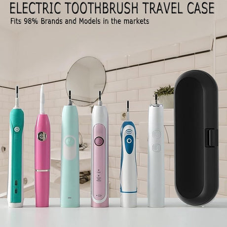 Travel Case Electric Toothbrush - 3 Pieces - Toothbrush Case - Universal - Storage Box - Toothbrush Case - Toothbrush Holder - Storage - Take Along - Pink/White/Black - 22.5*7*4 cm