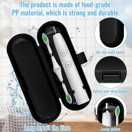 Travel Case Electric Toothbrush - 3 Pieces - Toothbrush Case - Universal - Storage Box - Toothbrush Case - Toothbrush Holder - Storage - Take Along - Pink/White/Black - 22.5*7*4 cm