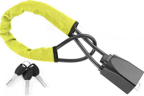 Steering Wheel Lock - Belt Lock - with 3 Keys - Yellow - Universal - Steering Wheel Anti-Theft Device - for Car Security - for Most Vehicles, Trucks, SUVs, Vans