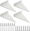 Wall shelf brackets - 4 pieces - shelf brackets - brackets - iron - white - 140 x 130 x 27 mm - multifunctional - wall mounted - heavy - invisible - for wall mounting hidden wooden shelf