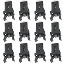 Lock - 12 Pieces - Lock - Plastic - Press Type - Trash Can Lock Replacement - Universal Touch Bin Lid Clamps - Trash Can Lock - Trash Can Lock Repair - Suitable for Trash Cans - 1.1*1.5cm - Black