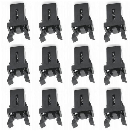 Lock - 12 Pieces - Lock - Plastic - Press Type - Trash Can Lock Replacement - Universal Touch Bin Lid Clamps - Trash Can Lock - Trash Can Lock Repair - Suitable for Trash Cans - 1.1*1.5cm - Black
