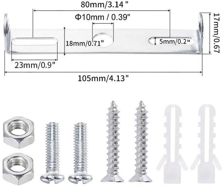 pieces - 105mm - Ceiling plate - Lamp mounting parts - Lighting bracket - Lamp bracket - lamp bracket - ceiling lamp holder - iron - silver - for chandelier, outdoor, lamp - with screwdriver