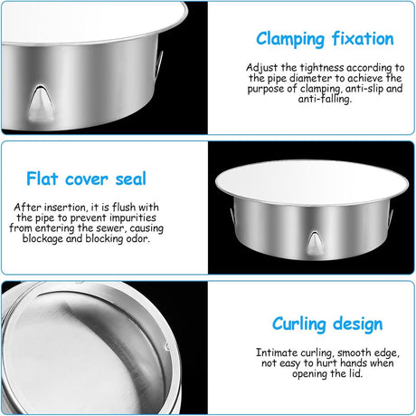 Chimney hood - Stainless steel - Pipe hood - Ø 148 mm - Base diameter: 122 mm - Depth 45 mm - Prevents foreign objects from entering - Prevents odor formation