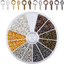600 pieces - Screw hooks - Screw hook - Screw eyes - Screw eye - Small hook - Wall hook - Length 8 mm - Metal - color - with screw mounting - with storage box