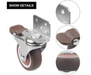 Casters Set of 4 with Brakes - 25mm + Screws TPR Rubber Heavy Duty Wheels 15KG - Furniture Casters for Furniture - Casters for Trolley - Heavy Duty Casters - Rubber Trolley Wheels