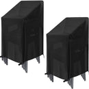 Waterproof garden chair covers - Pack of 2 - Garden furniture cover - Waterproof, weatherproof outdoor chair cover - 210D Oxford - Outdoor chair cover - Patio stacking chair cover - Black stacking chair cover - 75 x 75 x 120 cm - Black