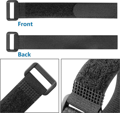 Cable organizer - 40 pieces - 200 x 2 mm - Black - Nylon - Velcro - Cable ties - Tie-wraps - Cable management - Cable ties Velcro - Cable holder - With plastic buckle - Adjustable