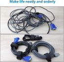 Cable organizer - 40 pieces - 200 x 2 mm - Black - Nylon - Velcro - Cable ties - Tie-wraps - Cable management - Cable ties Velcro - Cable holder - With plastic buckle - Adjustable