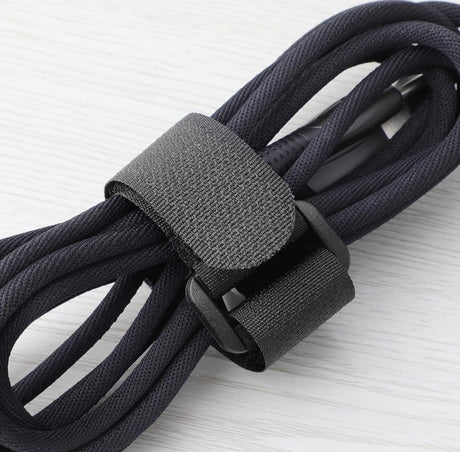 Cable organizer - 40 pieces - 200 x 2 mm - Black - Nylon - Velcro - Cable ties - Tie-wraps - Cable management - Cable ties Velcro - Cable holder - With plastic buckle - Adjustable