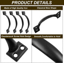 Handle - Door Handle - 121 MM - Pack of 4 - Curved Handle - Drawer Handles - Kitchen Cabinet Handles - Door Handles - Cabinet Handle - Furniture Hardware - Kitchen Handle - Black - Iron - 13.8*3.2 cm
