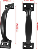 Handle - Door Handle - 121 MM - Pack of 4 - Curved Handle - Drawer Handles - Kitchen Cabinet Handles - Door Handles - Cabinet Handle - Furniture Hardware - Kitchen Handle - Black - Iron - 13.8*3.2 cm