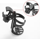 Bicycle cup holder - Cup holder - PP - black - Stroller cup holder - 360 degree rotation - adjustable clamp - Universal - large caliber - for mountain bikes, bicycles, strollers and wheelchairs